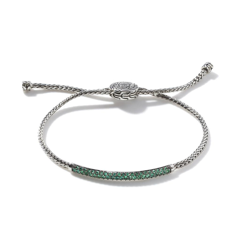 John Hardy Chain Collection Bolo Emerald Bracelet