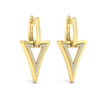 Vlora 14k Yellow Gold Miravel Collection Inverted Open Triangle Dangle Hoop Earrings