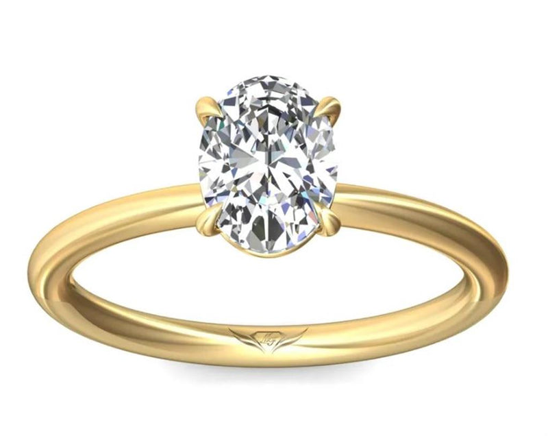 Martin Flyer Hidden Halo Diamond Engagement Ring Setting in 14k Yellow Gold