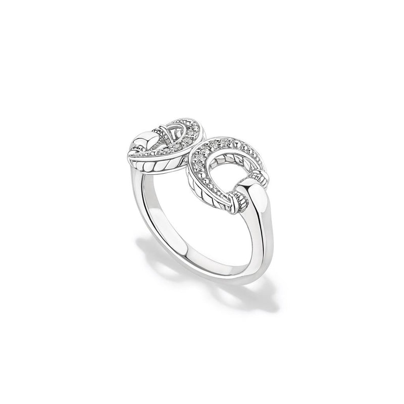 Judith Ripka Equestrian Diamond Fashion Ring in Sterling Silver