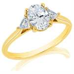 Davis Classics Three Stone Diamond Engagement Ring Setting in 14k Yellow Gold