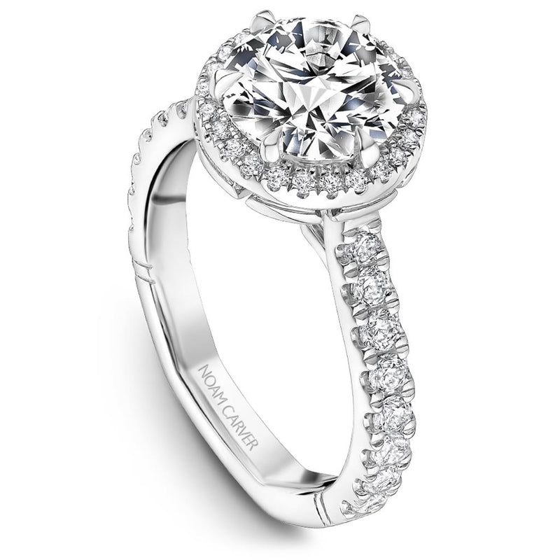 Noam Carver Halo Diamond Engagement Ring Setting in Platinum