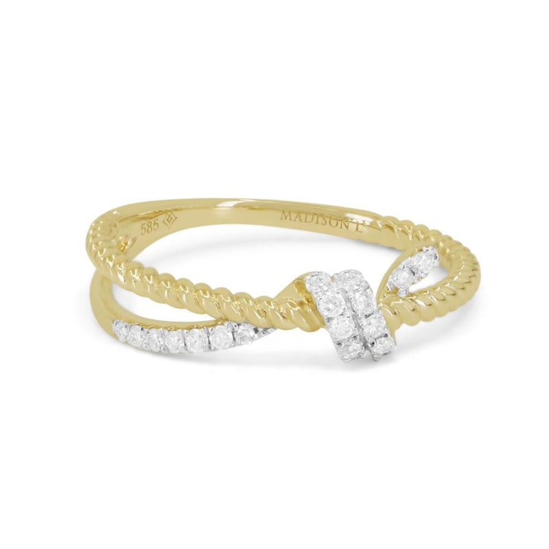 Madison L 14k Yellow Gold Wrap Design Diamond Fashion Ring