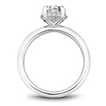 Noam Carver Hidden Halo Diamond Engagement Ring Setting in 14k White Gold