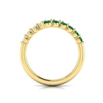 Vlora 14k Yellow Gold Adella Color Collection Bypass Design Emerald and Diamond Fashion Ring