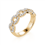 Davis Classics 14k Yellow Gold Stackable Open Link Diamond Band