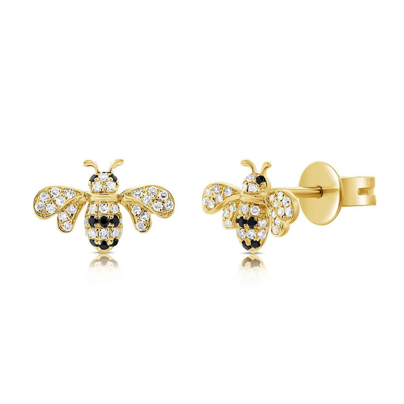 Davis Classics Diamond Novelty Stud Earrings in 14k Yellow Gold