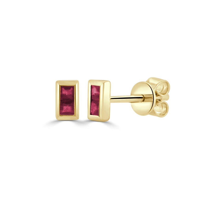 Davis Classics Rubies Stud Earrings in 14k Yellow Gold