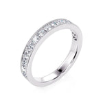 Davis Classics Women's 14k White Gold Diamond Band with Milgrain Detail