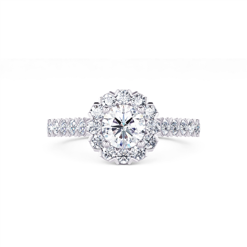 Davis Classics 14k White Gold Halo Design Proposal-Ready Engagement Ring