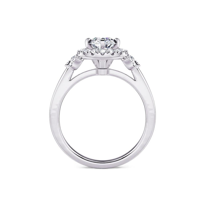 Davis Classics Halo Diamond Engagement Ring Setting in 14k White Gold