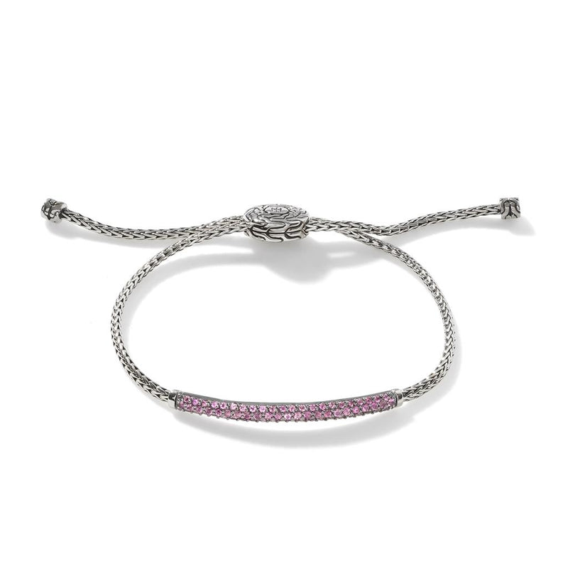 John Hardy Chain Collection Bolo Pink Tourmaline Bracelet