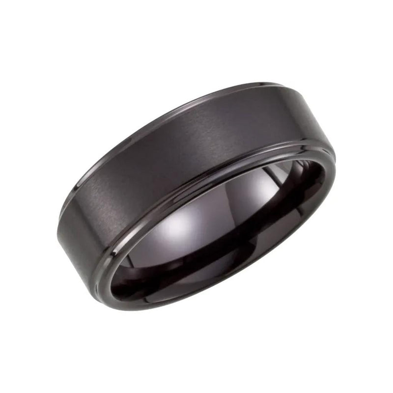 Davis Classics Tungsten Carbide Black PVD Men's Wedding Band