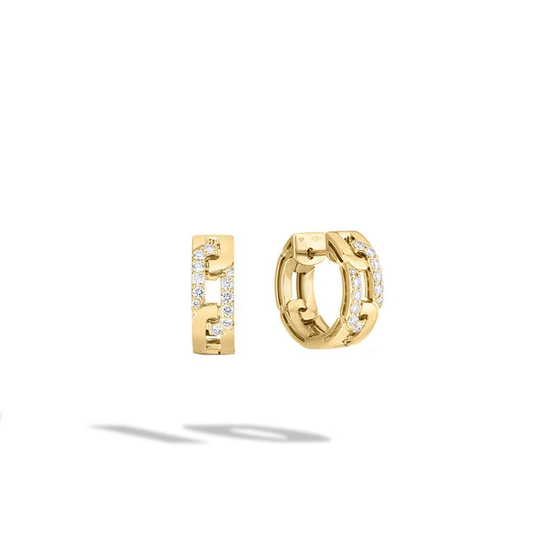 Roberto Coin 18k Yellow Gold Navarra Collection Diamond Huggie Hoop Earrings