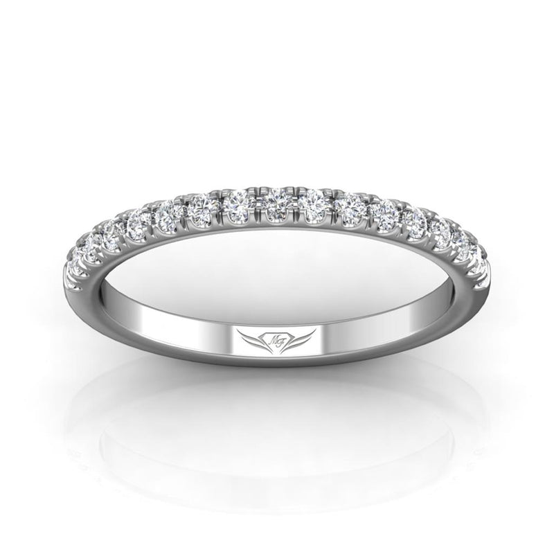 Martin Flyer Women's Classic Diamond Wedding Band in 14k White Gold