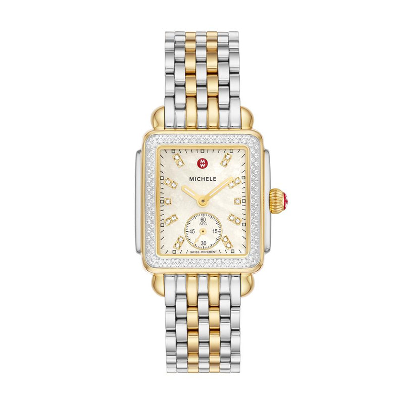 Michele Deco Mid Two-Tone 18K Gold Diamond Watch