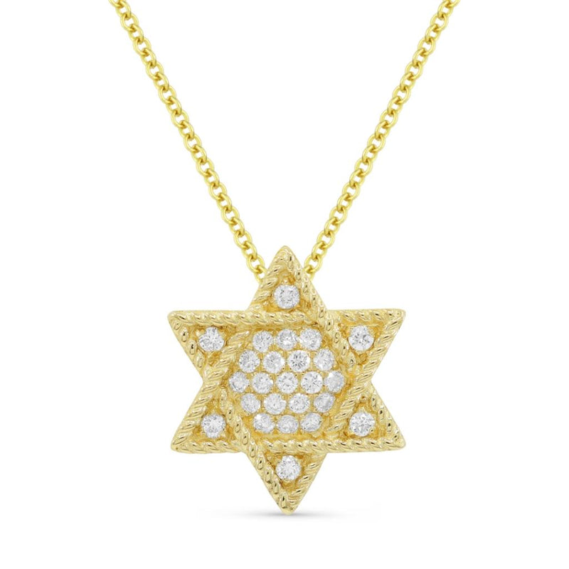 Madison L 14k Yellow Gold Diamond Star of David Pendant