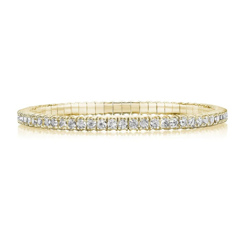 Davis Classics 18k Yellow Gold Diamond Stretch Tennis Bracelet