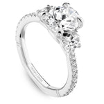 Noam Carver 14k White Gold Atelier Collection Three Stone Style Engagement Ring Setting