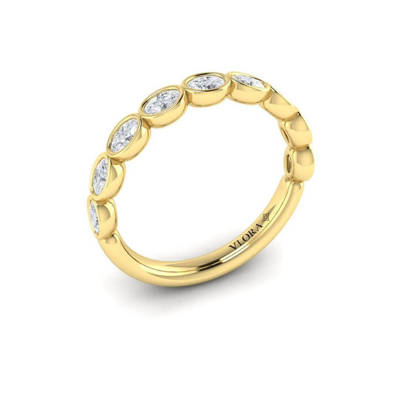 Vlora 14k Yellow Gold Stackable Oval Diamond Band