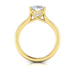 Vlora 14k Yellow Gold Solitaire Collection Tapered Trellis Oval Diamond Engagement Ring Setting