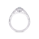 Davis Classics 14k White Gold Marquise Halo Design Proposal-Ready Engagement Ring