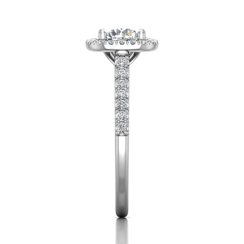 Martin Flyer Halo Diamond Engagement Ring Setting in 14k White Gold