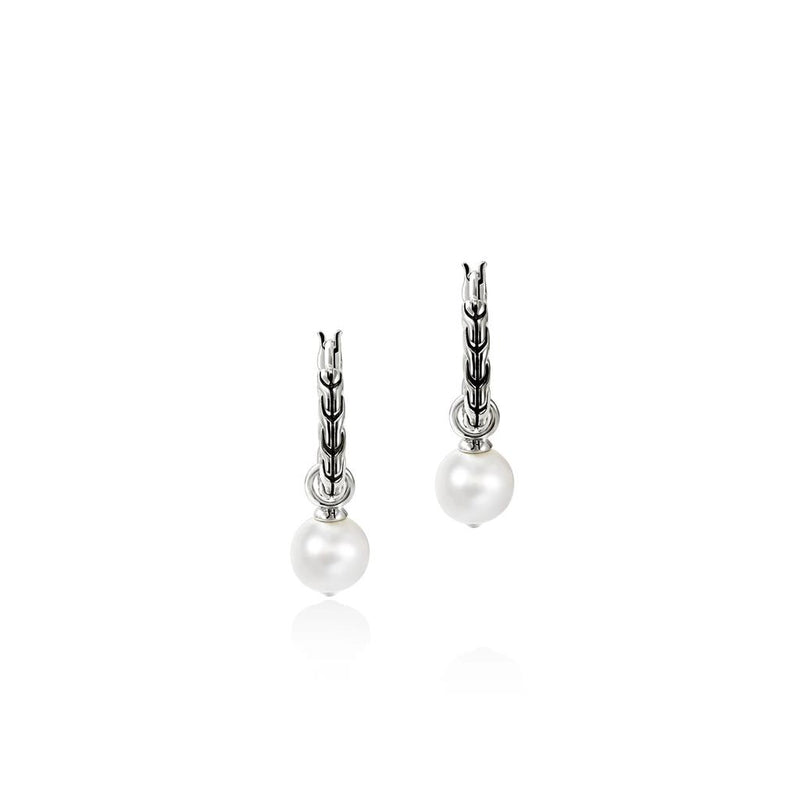 John Hardy Essential Pearl Hoop Earrings