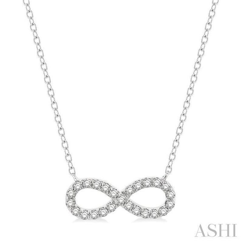 Davis Classics 14k White Gold Diamond Infinity Pendant Necklace