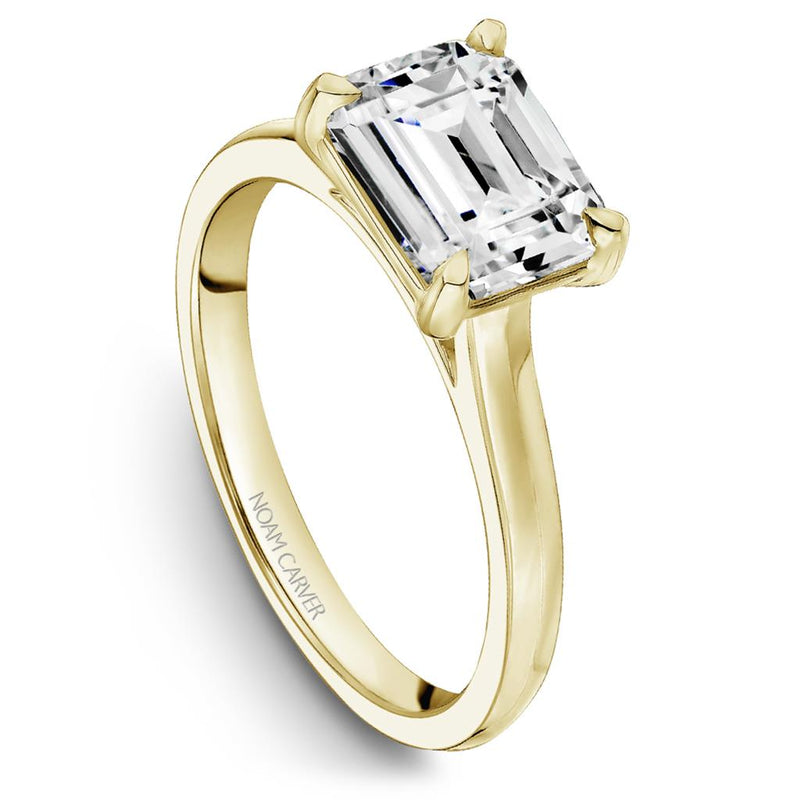 Noam Carver 14k Yellow Gold East-West Solitaire Engagement Ring Setting