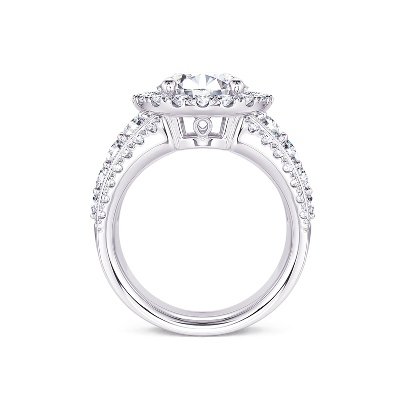 Davis Classics Halo Diamond Engagement Ring Setting in 14k White Gold