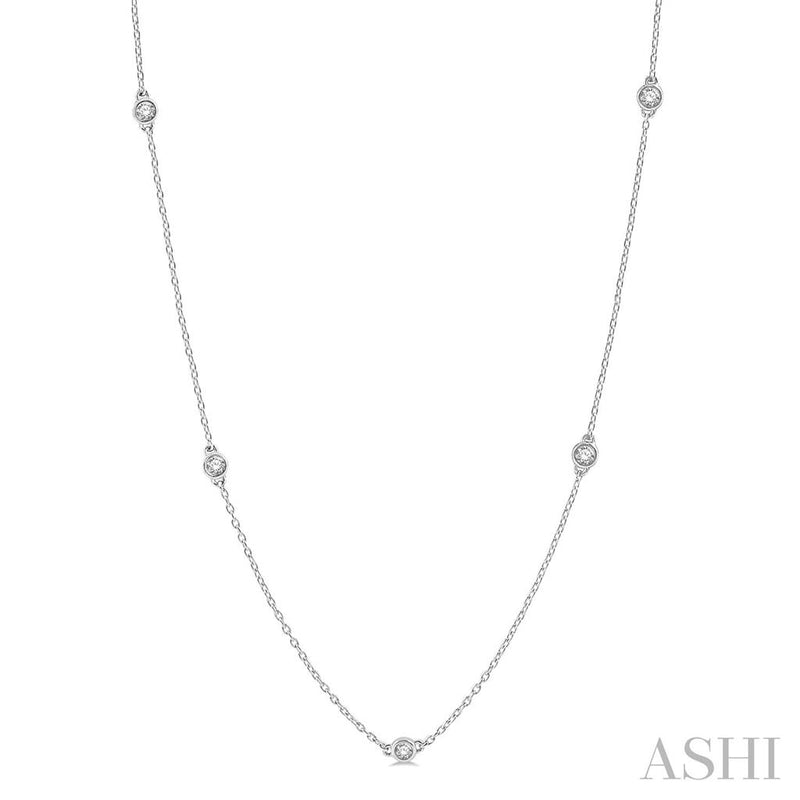 Davis Classics 14k White Gold Diamond by the Yard Necklace