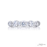 JB Star Platinum Wedding Band with Round Brilliant and Baguette Cut Diamonds