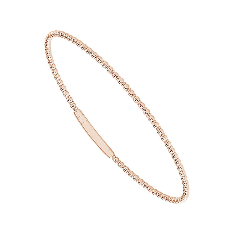 Davis Classics 14k Rose Gold and Titanium Flexie Beaded Tracer Bangle