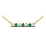 Vlora 14k Yellow Gold Adella Collection Emerald and Diamond Bar Necklace