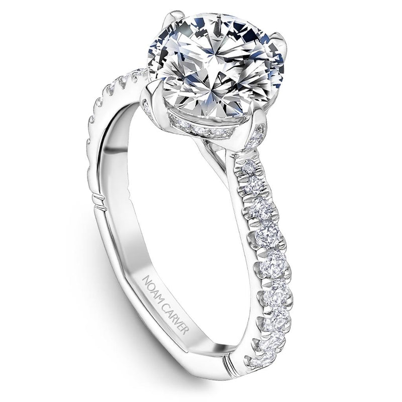 Noam Carver Hidden Halo Diamond Engagement Ring Setting in Platinum