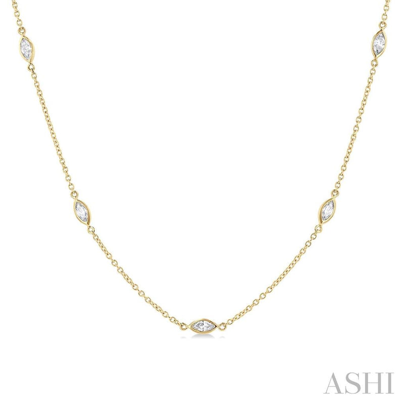 Davis Classics 14k Yellow Gold Diamond by the Yard Necklace