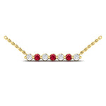 Vlora 14k Yellow Gold Adella Collection Ruby and Diamond Bar Necklace