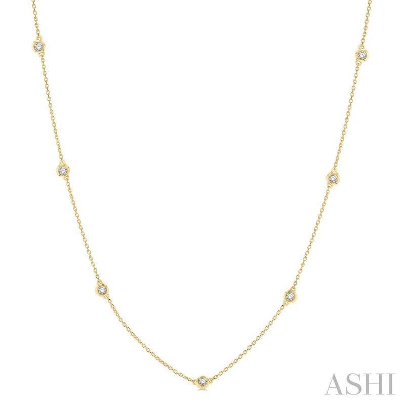 Davis Classics 14k Yellow Gold Diamond by the Yard Necklace