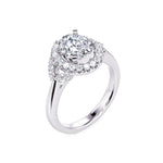 Davis Classics Halo Diamond Engagement Ring Setting in 14k White Gold