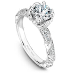 Noam Carver Vintage Diamond Engagement Ring Setting in 14k White Gold