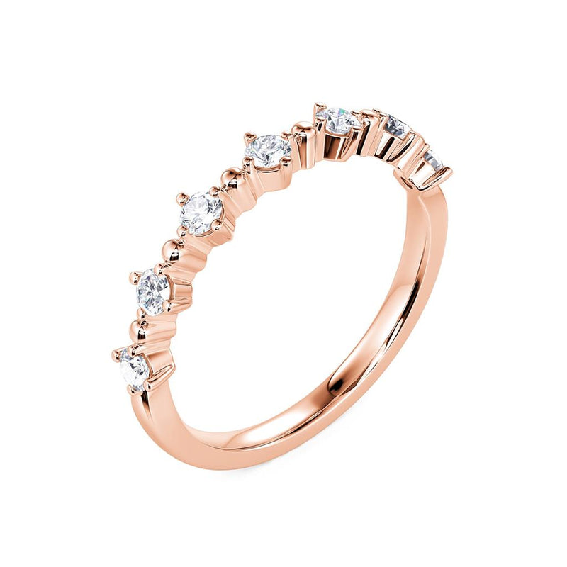 Davis Classics 14k Rose Gold Station Style Stackable Diamond Band