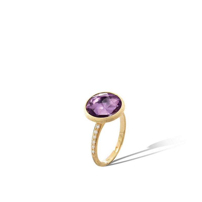 Marco Bicego 18k Yellow Gold Jaipur Color Collection Amethyst and Diamond Fashion Ring