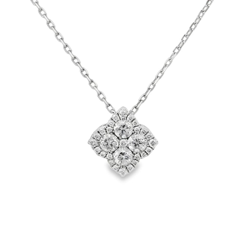 Frederic Sage 14k White Gold Diamond Fleur D'Amour Pendant