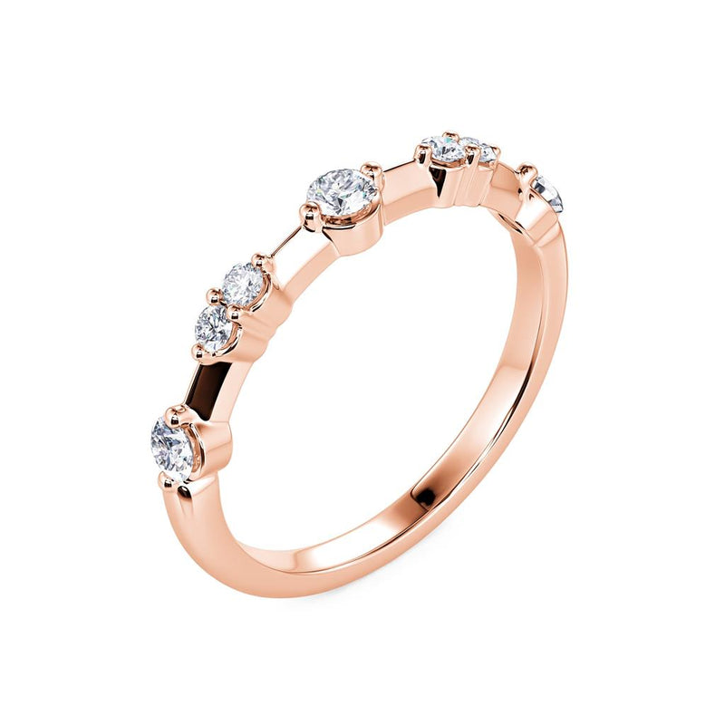 Davis Classics 14k Rose Gold Station Style Stackable Diamond Band