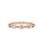 Davis Classics 14k Rose Gold Station Style Stackable Diamond Band