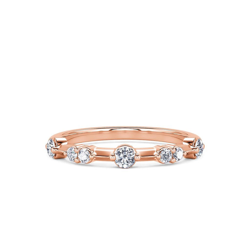 Davis Classics 14k Rose Gold Station Style Stackable Diamond Band