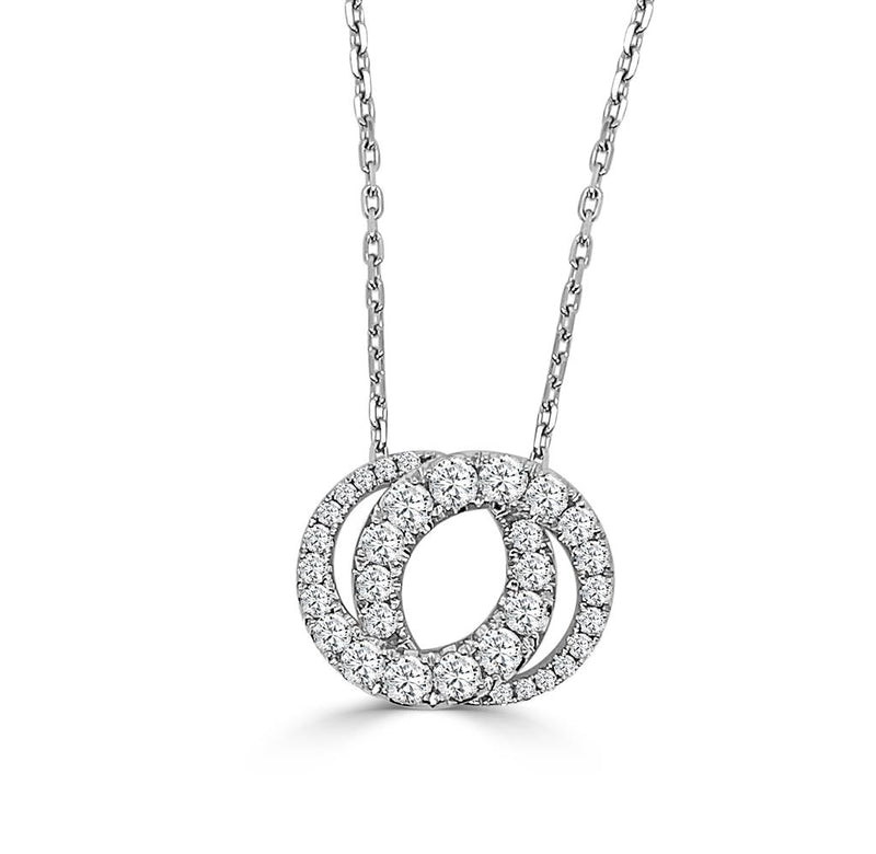 Frederic Sage 14k White Gold Large Diamond Love Halo Pendant