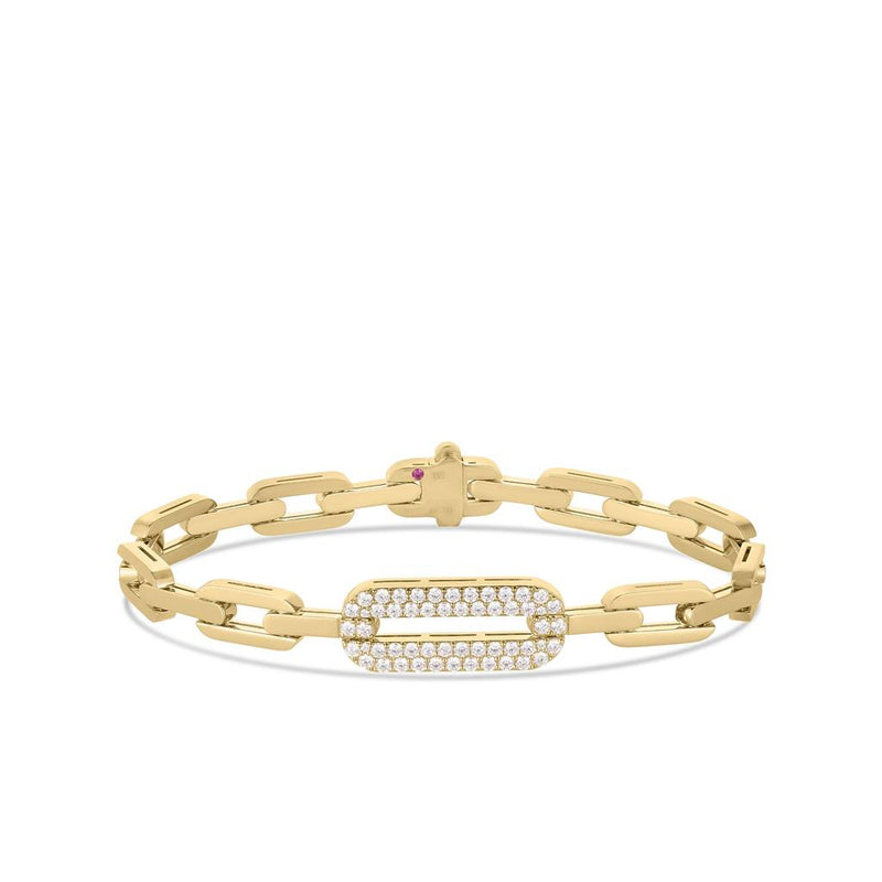 Roberto Coin 18k Yellow Gold Navarra Collection Diamond Chain Link Bracelet