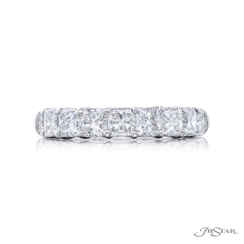 JB Star Women's Platinum Wedding Band with Radiant Cut Diamonds